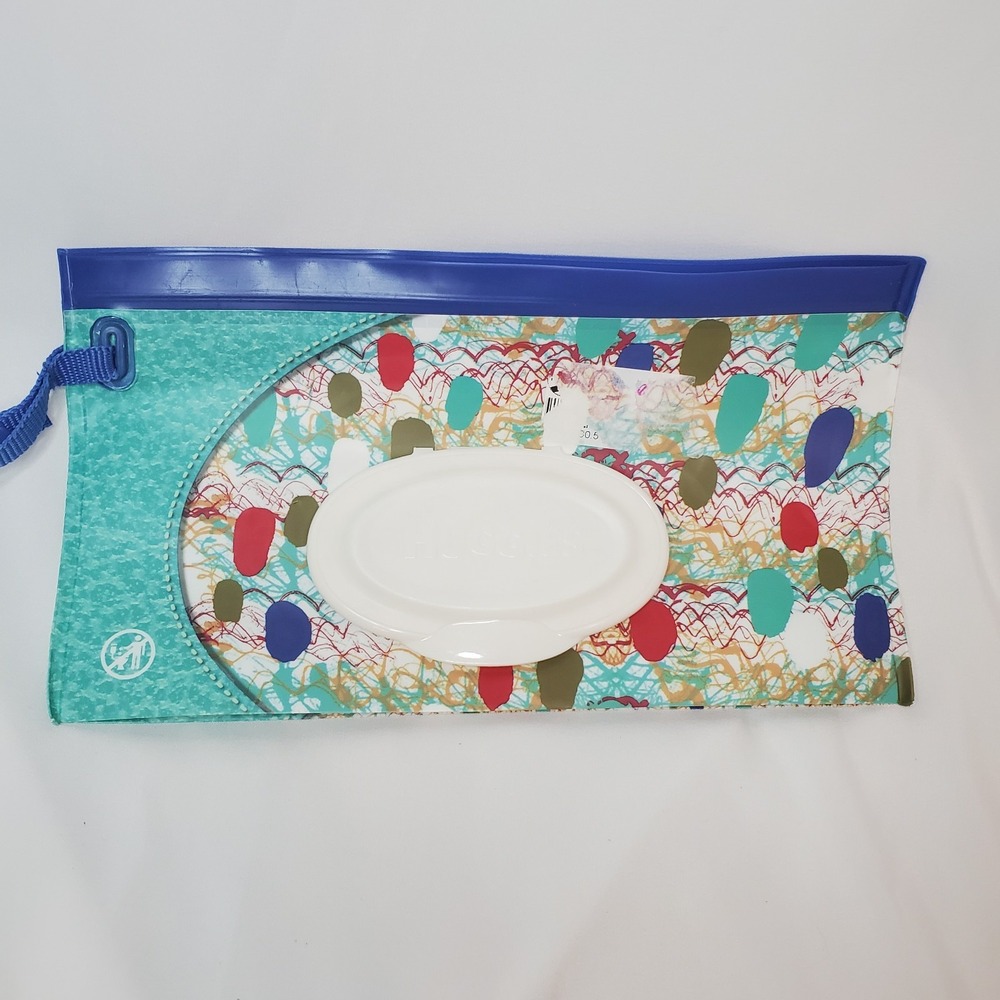 Huggies‎ Baby Clutch N Clean Wet Wipe Portable Travel Pouch Wristlet Empty Blue